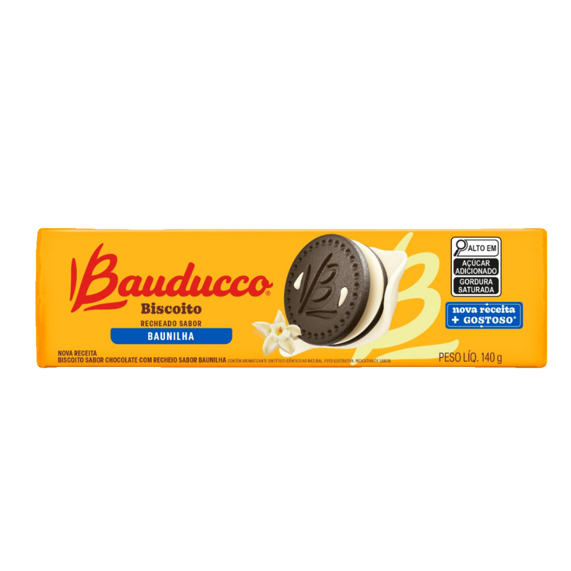 Biscoito Recheado Bauducco Baunilha 140g Biscoito Recheado Bauducco Baunilha 140g
