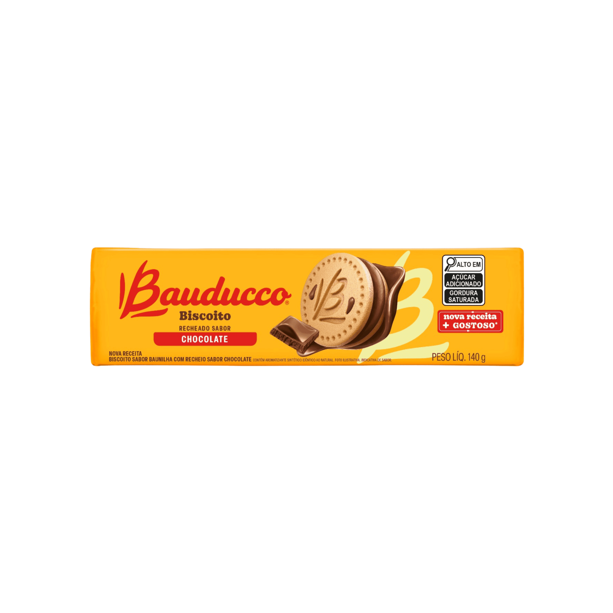 Biscoito Recheado Bauducco Sabor Chocolate 140g Biscoito Recheado Bauducco Sabor Chocolate 140g