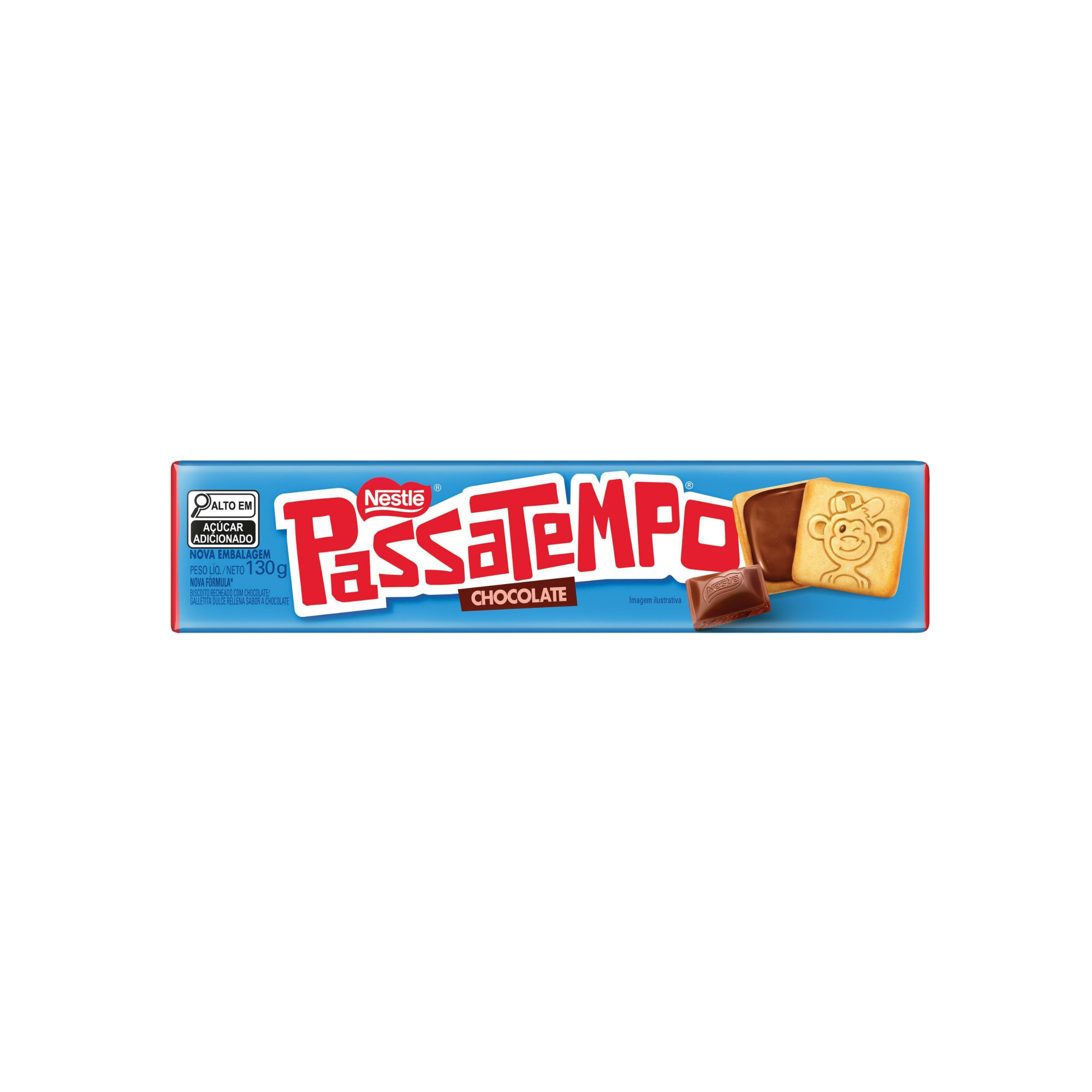 Biscoito Recheado Chocolate Passatempo 130g