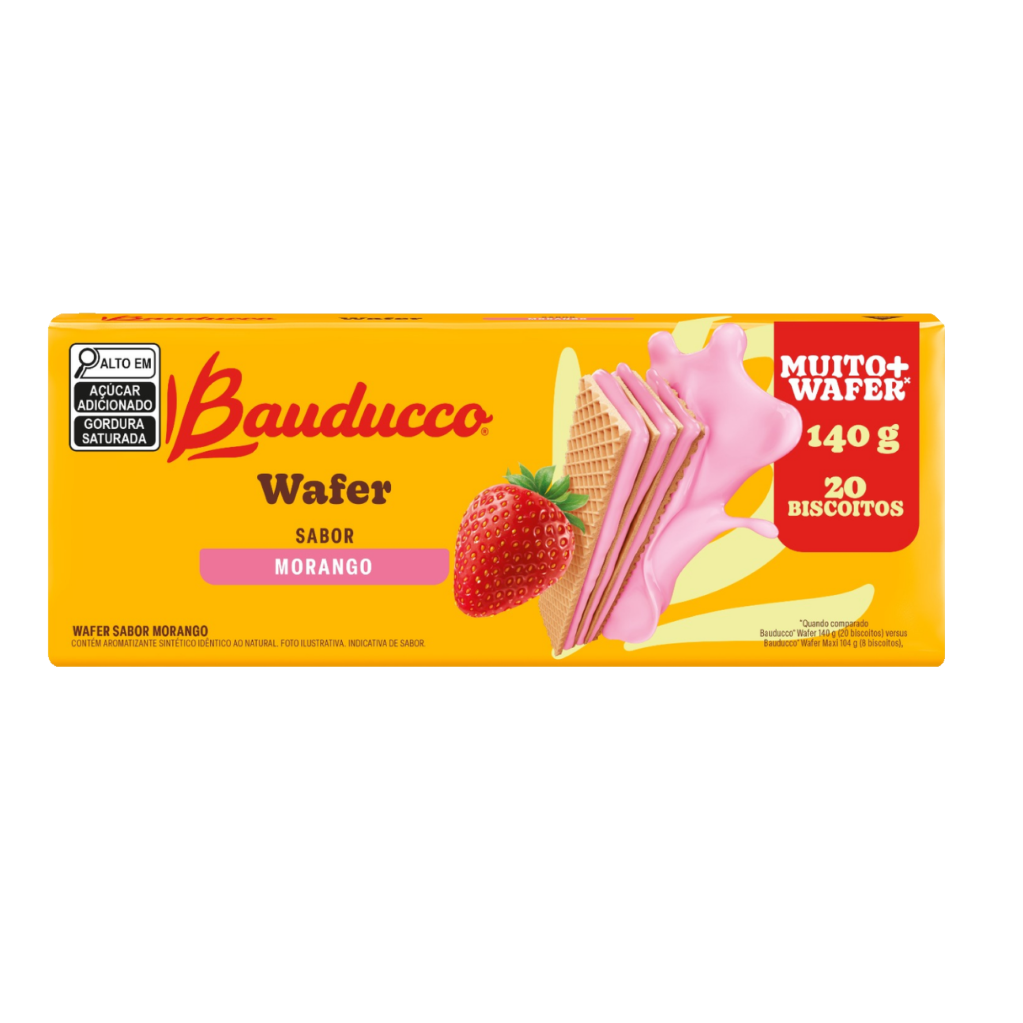 Biscoito Wafer Bauducco Morango 140g Biscoito Wafer Bauducco Morango 140g