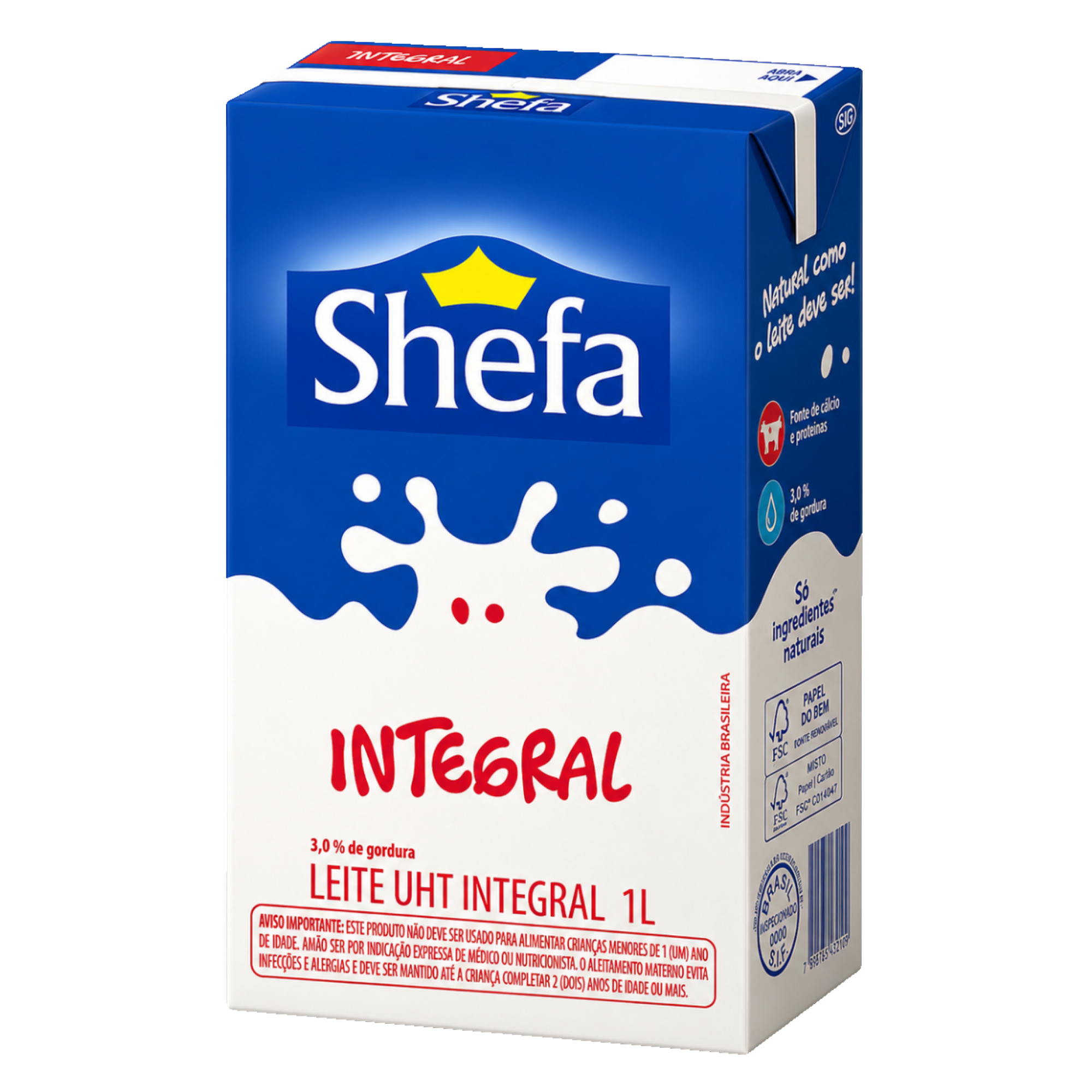Leite Longa Vida Integral Shefa 1L