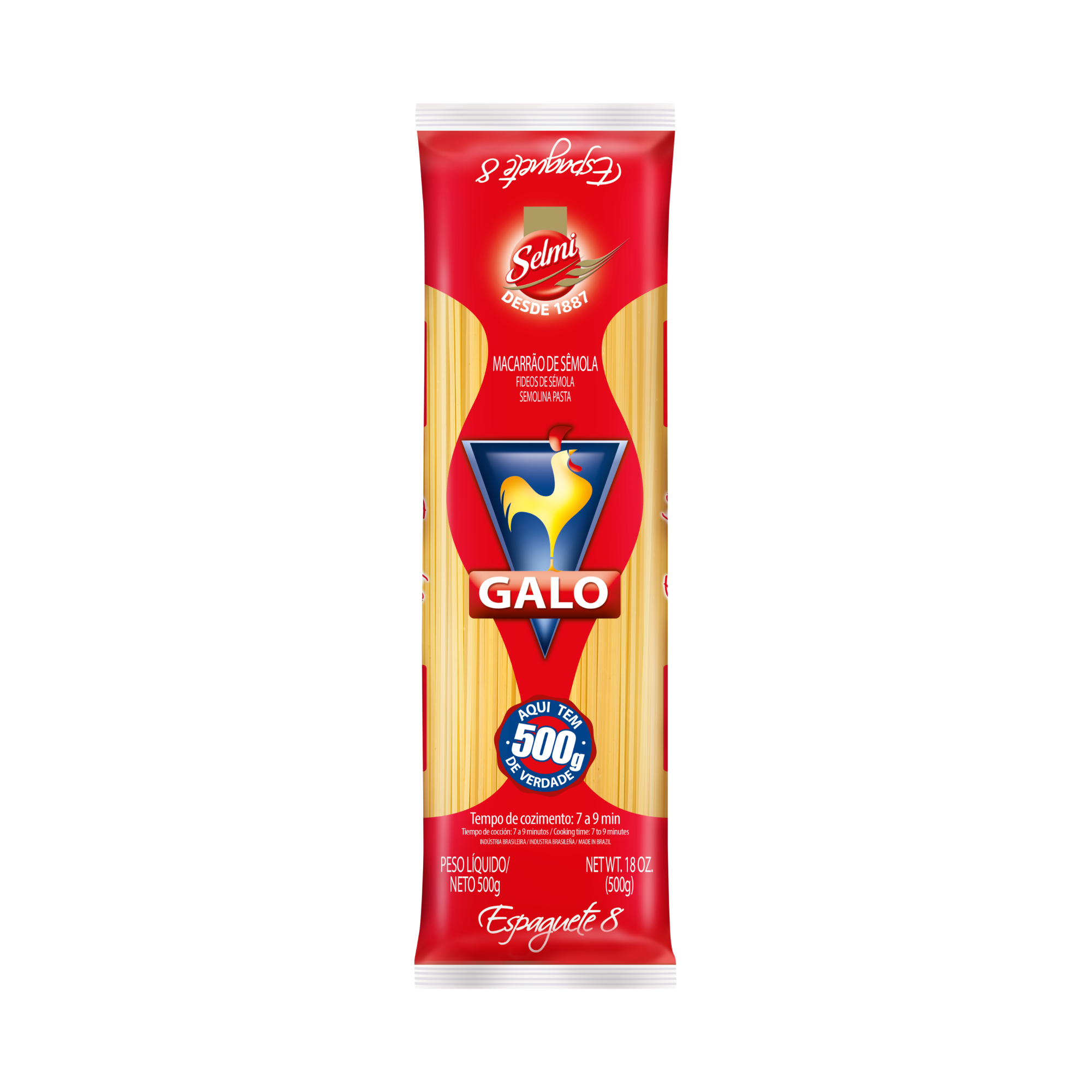Macarrão Espaguete Sêmola Galo Vermelho 500g Macarrão Espaguete Sêmola Galo Vermelho 500g