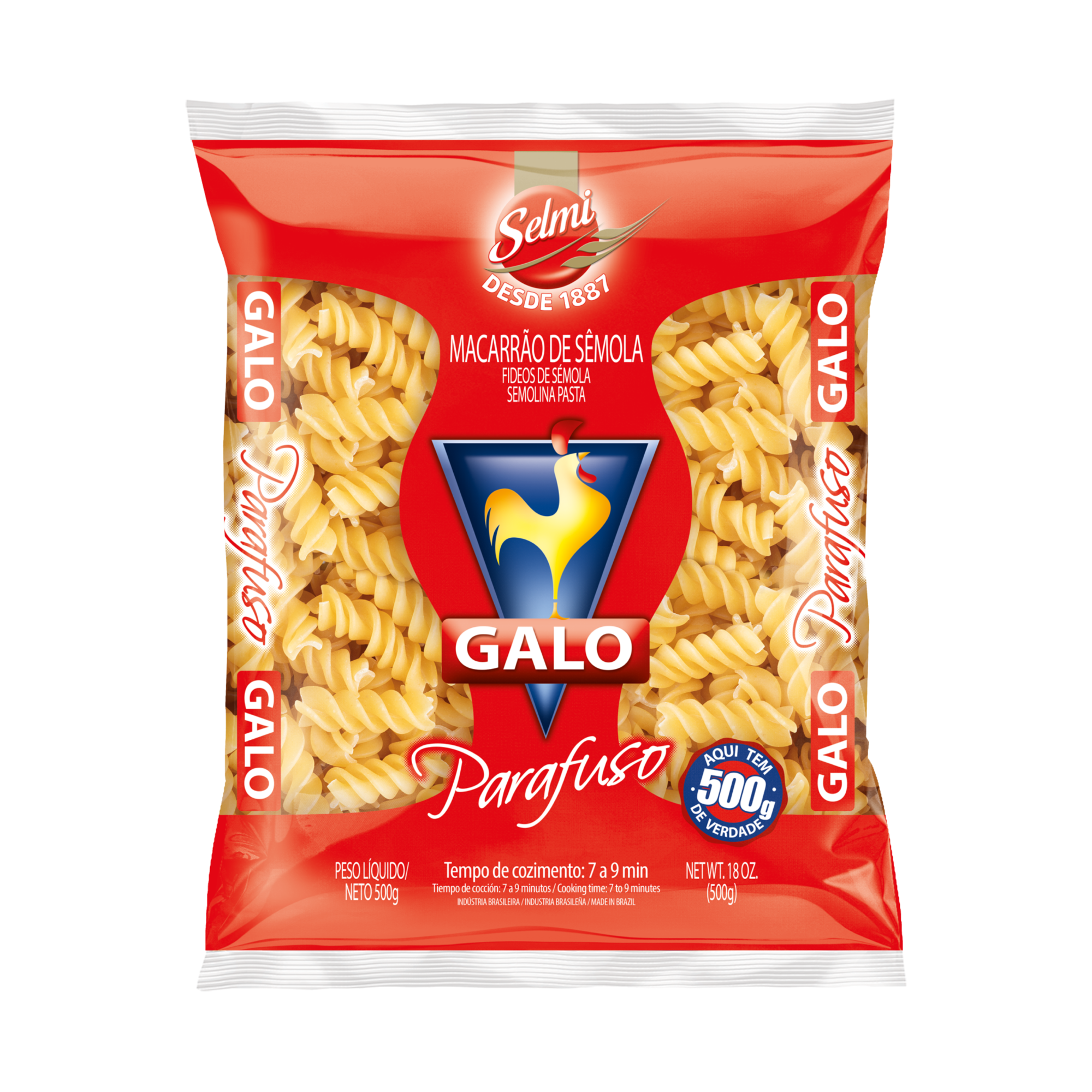 Macarrão Parafuso Sêmola Galo Vermelho 500g Macarrão Parafuso Sêmola Galo Vermelho 500g