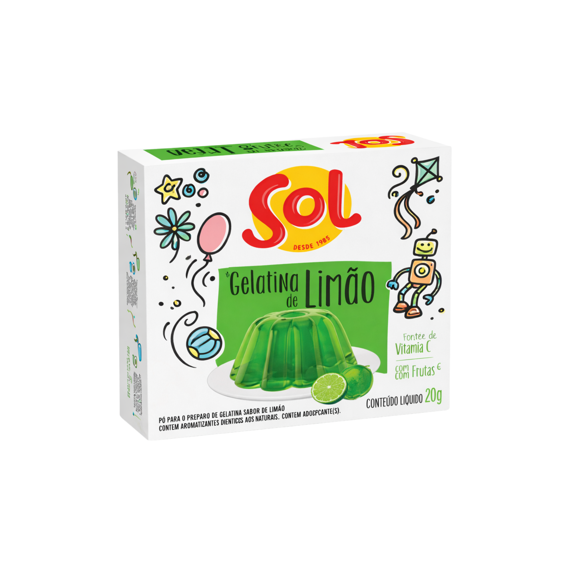 Pó para Gelatina Limão Sol 25g Pó para Gelatina Limão Sol 25g