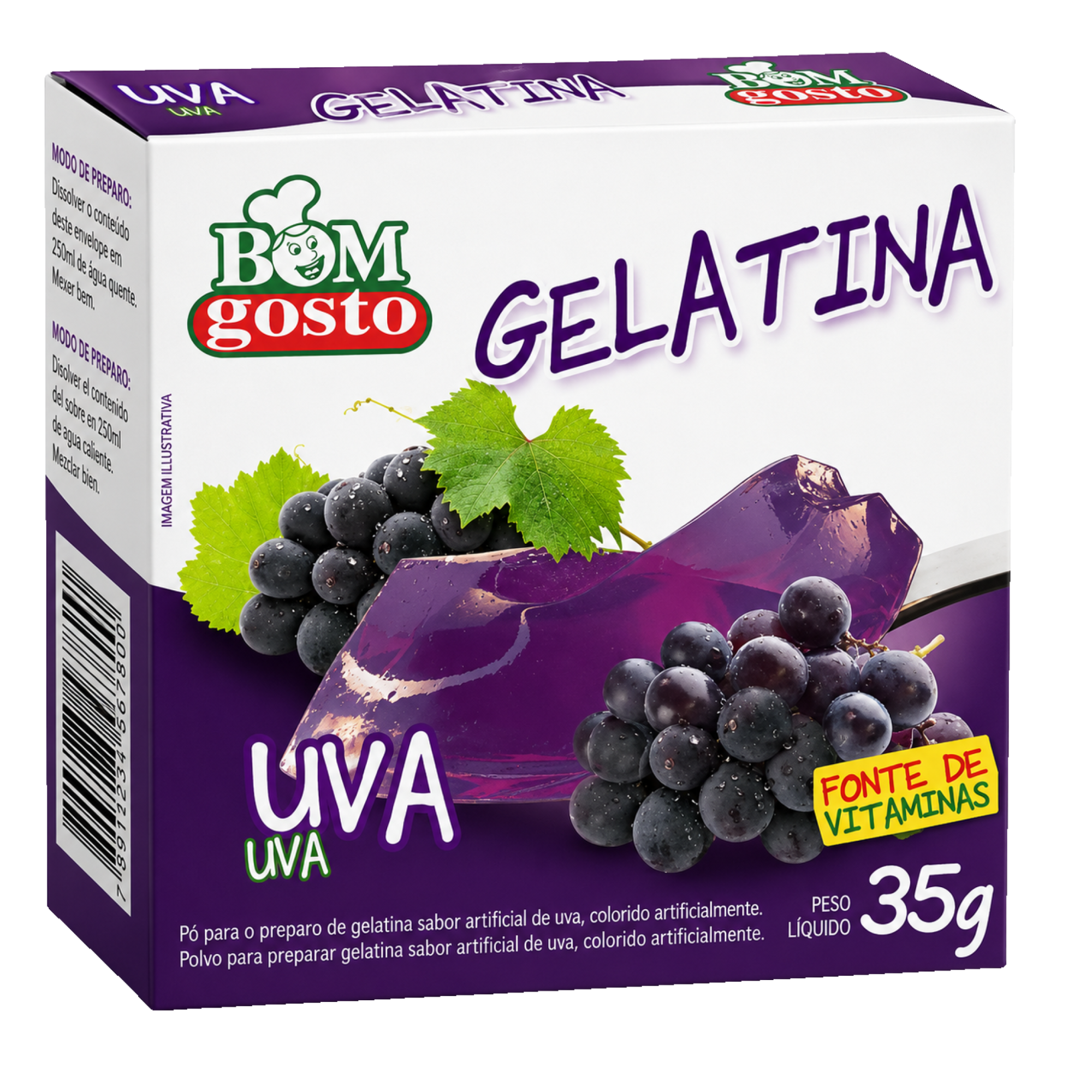 Pó para Gelatina Uva Bom Gosto 20g Pó para Gelatina Uva Bom Gosto 20g