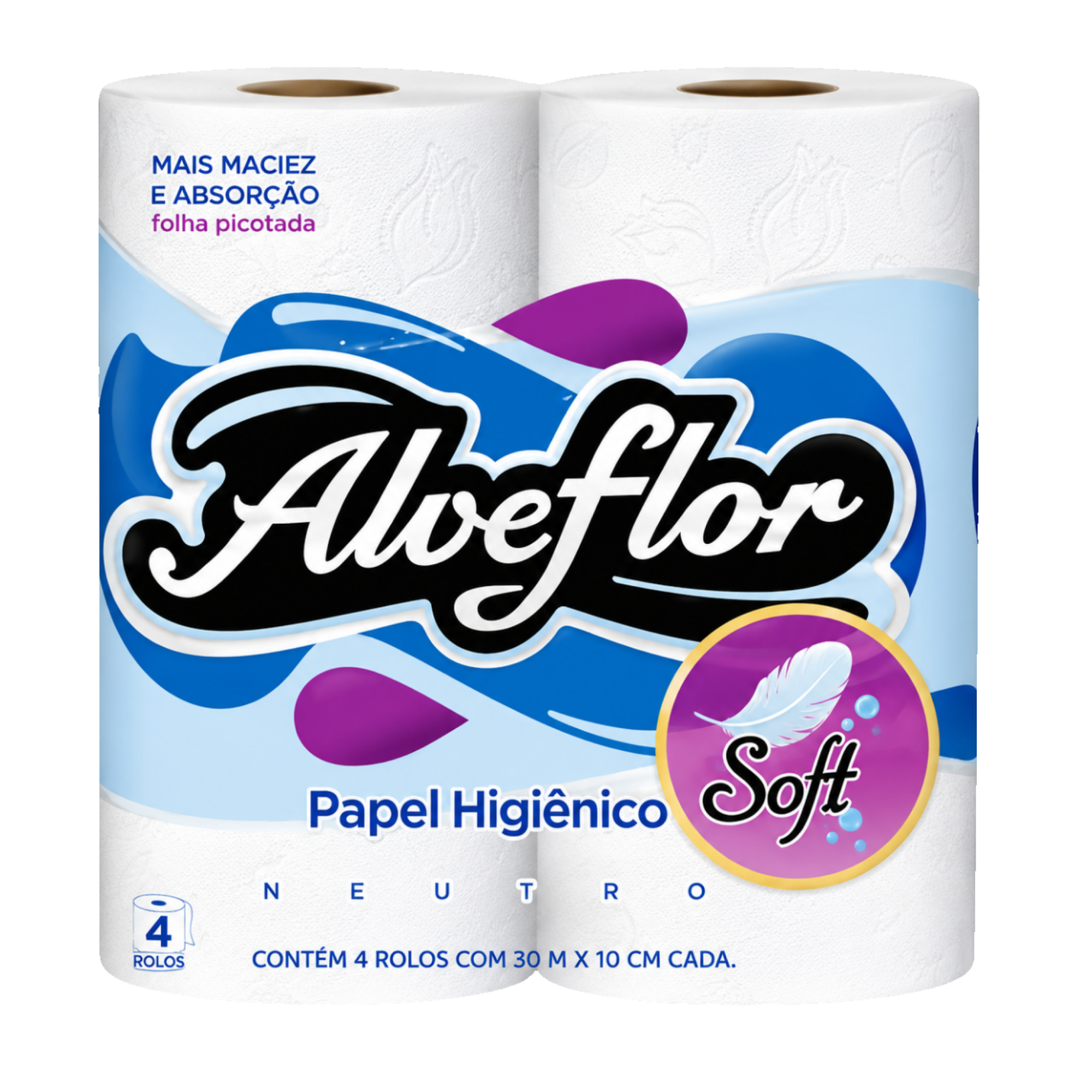 Papel Higiênico Alveflor Folha Simples Com 4 Unidades