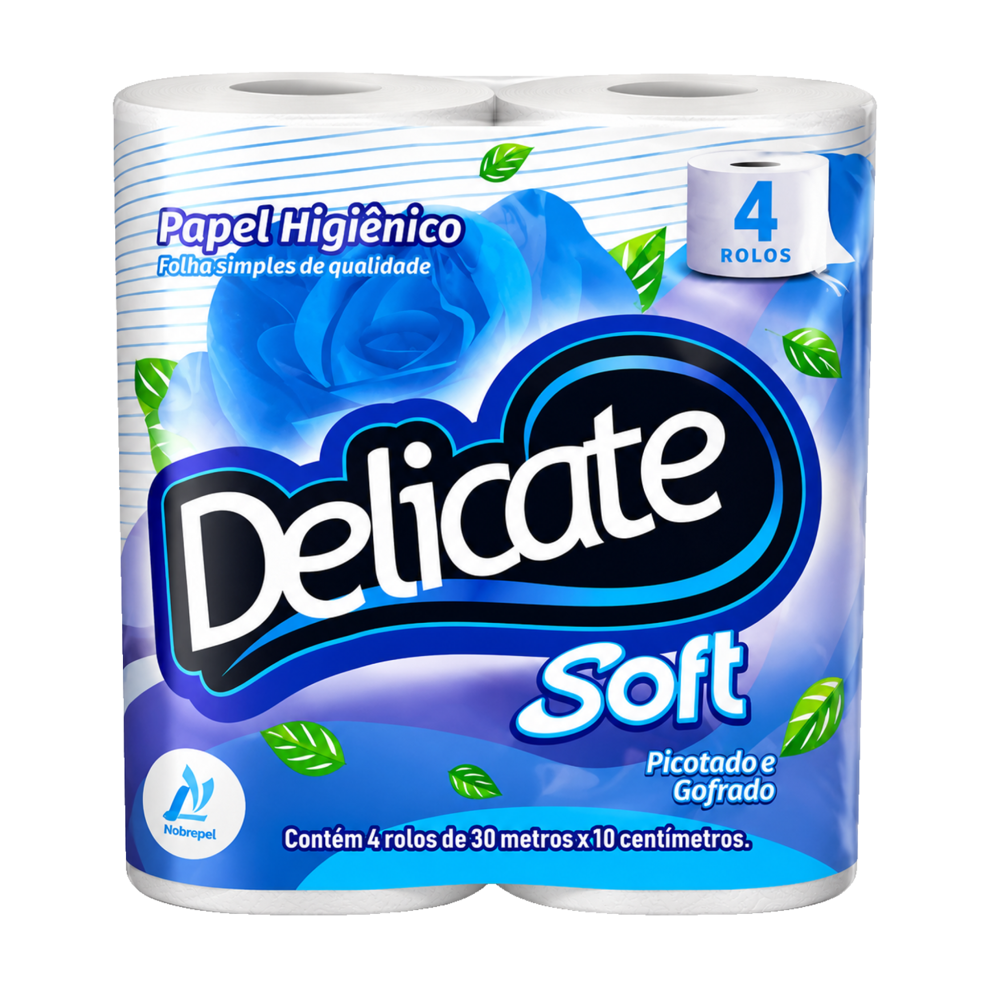 Papel Higiênico Delicate Folha Simples com 4 Unidades
