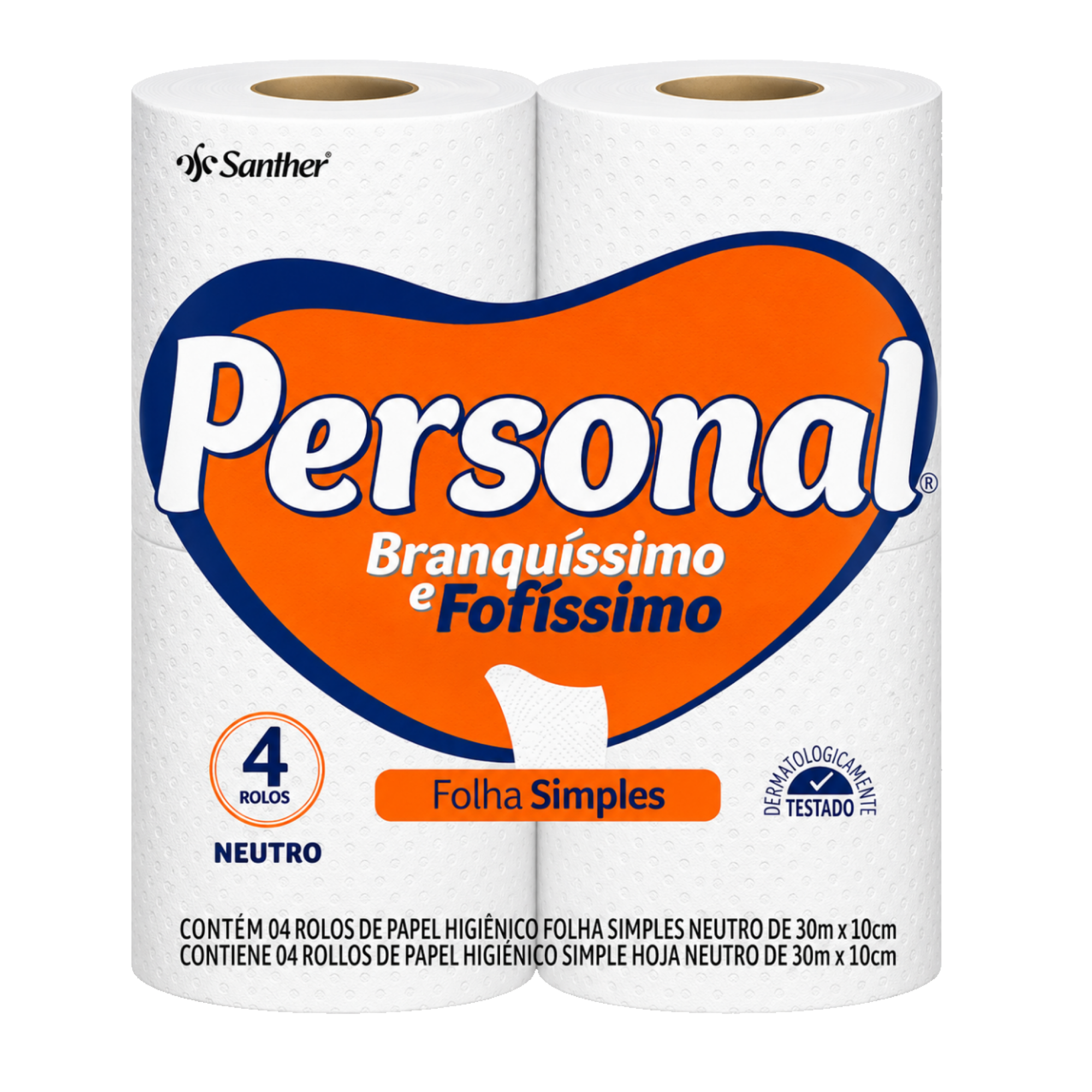 Papel Higiênico Personal Folha Simples com 04