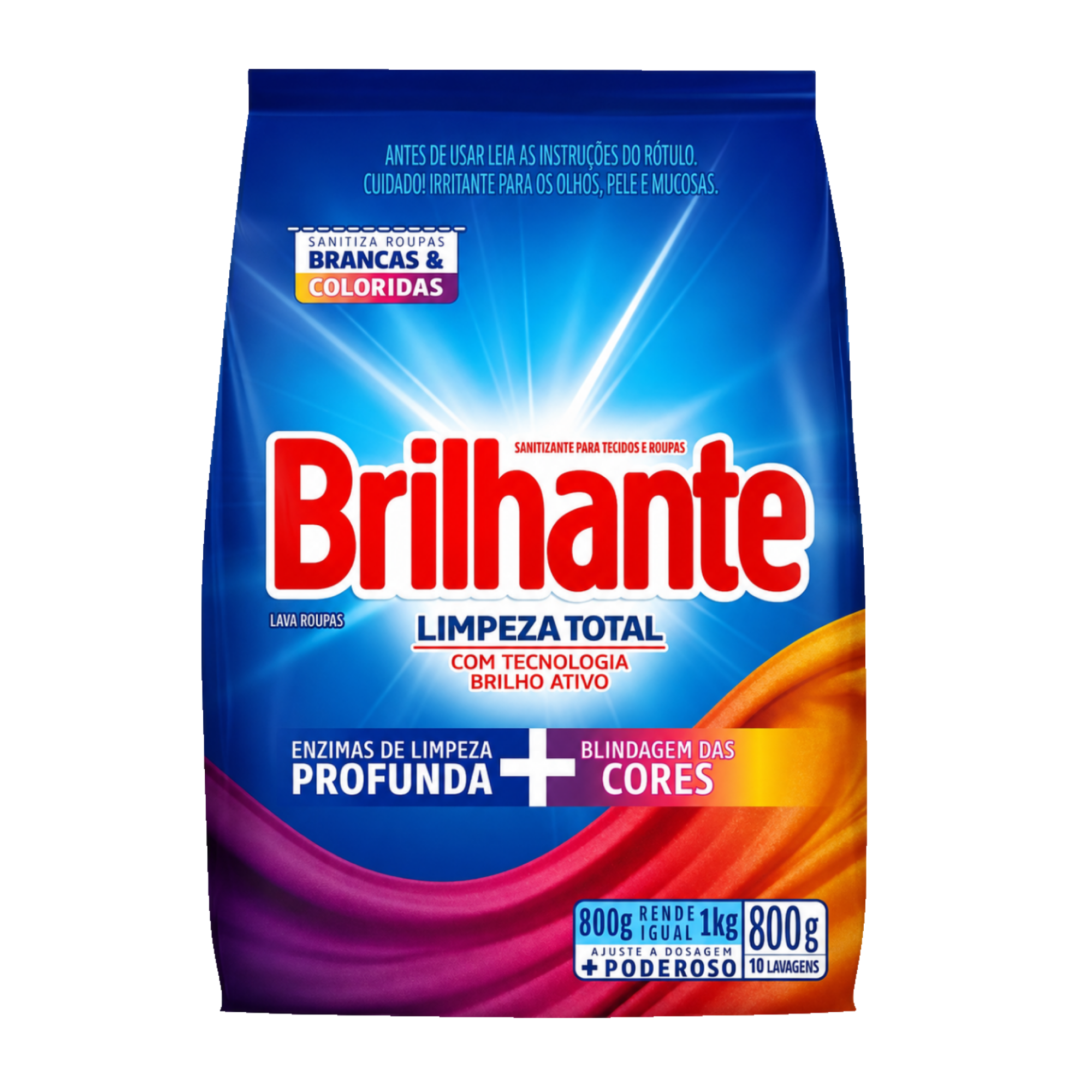 Sabão em Pó Brilhante Limpeza Total 800g