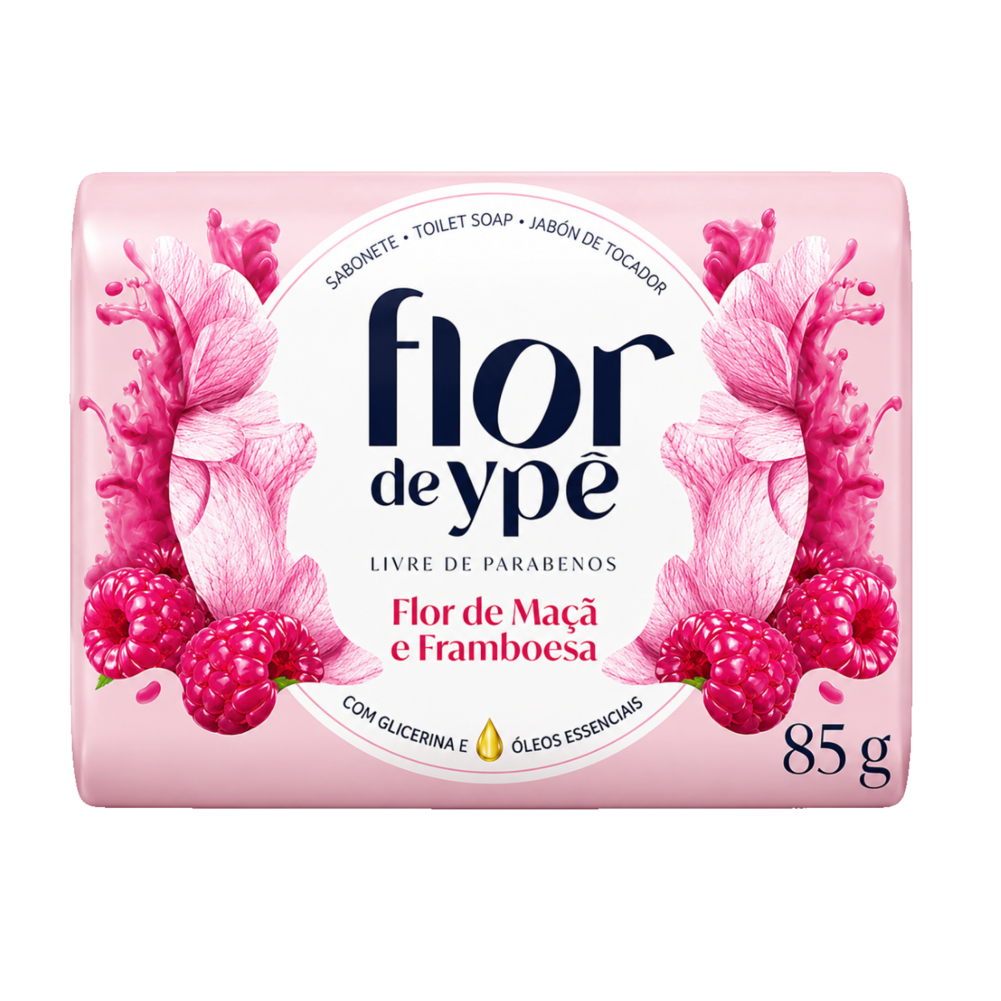 Sabonete Flor de Ypê Flor de Maçã e Framboesa 85g